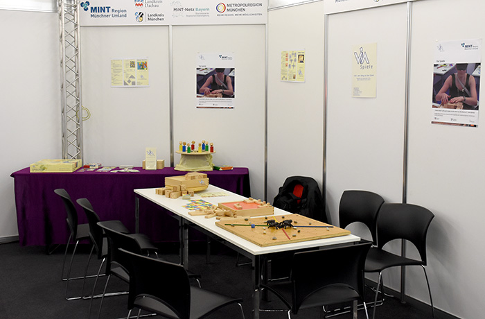 Der Stand auf der Forscha 2018<br>VIA-Spiele Verlag Elfriede Pauli